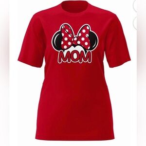 Disney NWT Size Large Minnie Mom Red Graphic T Shirt